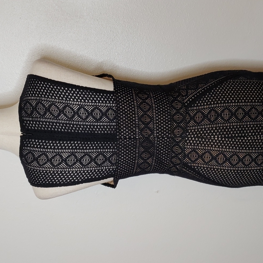 BCBG MaxAzria Dena Lace Dress Black Style #UCE63O06 Celeb Style Luxury Nude - Picture 12 of 14